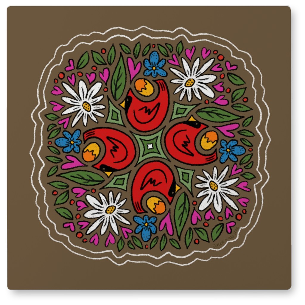 Cardinal Haven - Multi Photo Tile, Metal, 8x8, Brown, Brown