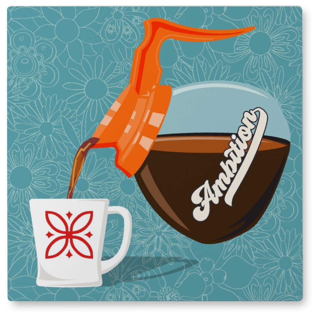 Cup of Ambition Photo Tile, Metal, 8x8, Blue, True Blue