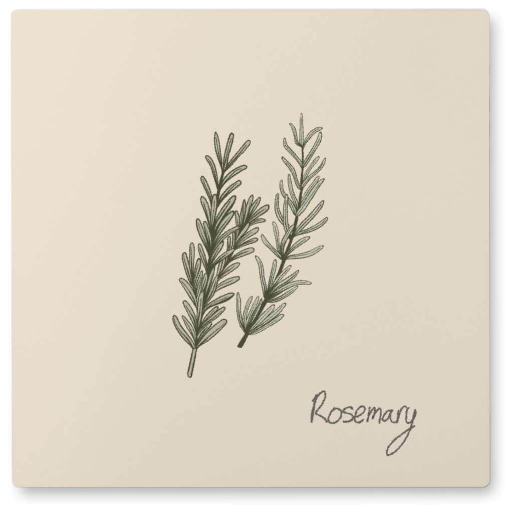 Rosemary - Neutral Photo Tile, Metal, 8x8, Beige, Pearl