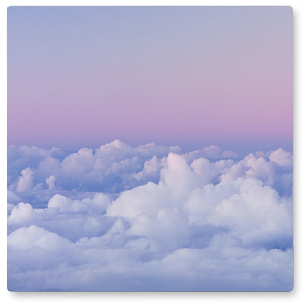 Pink Clouds Photo Tile, Metal, 8x8, Purple