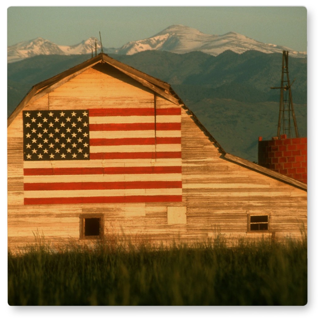 American Barn Photo Tile, Metal, 8x8, Multicolor