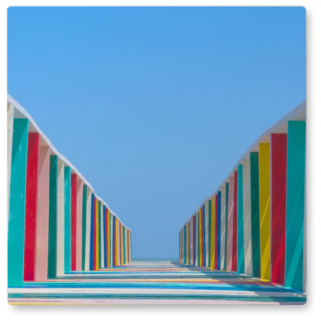 Colorful Architecture Walls Photo Tile, Metal, 8x8, Multicolor