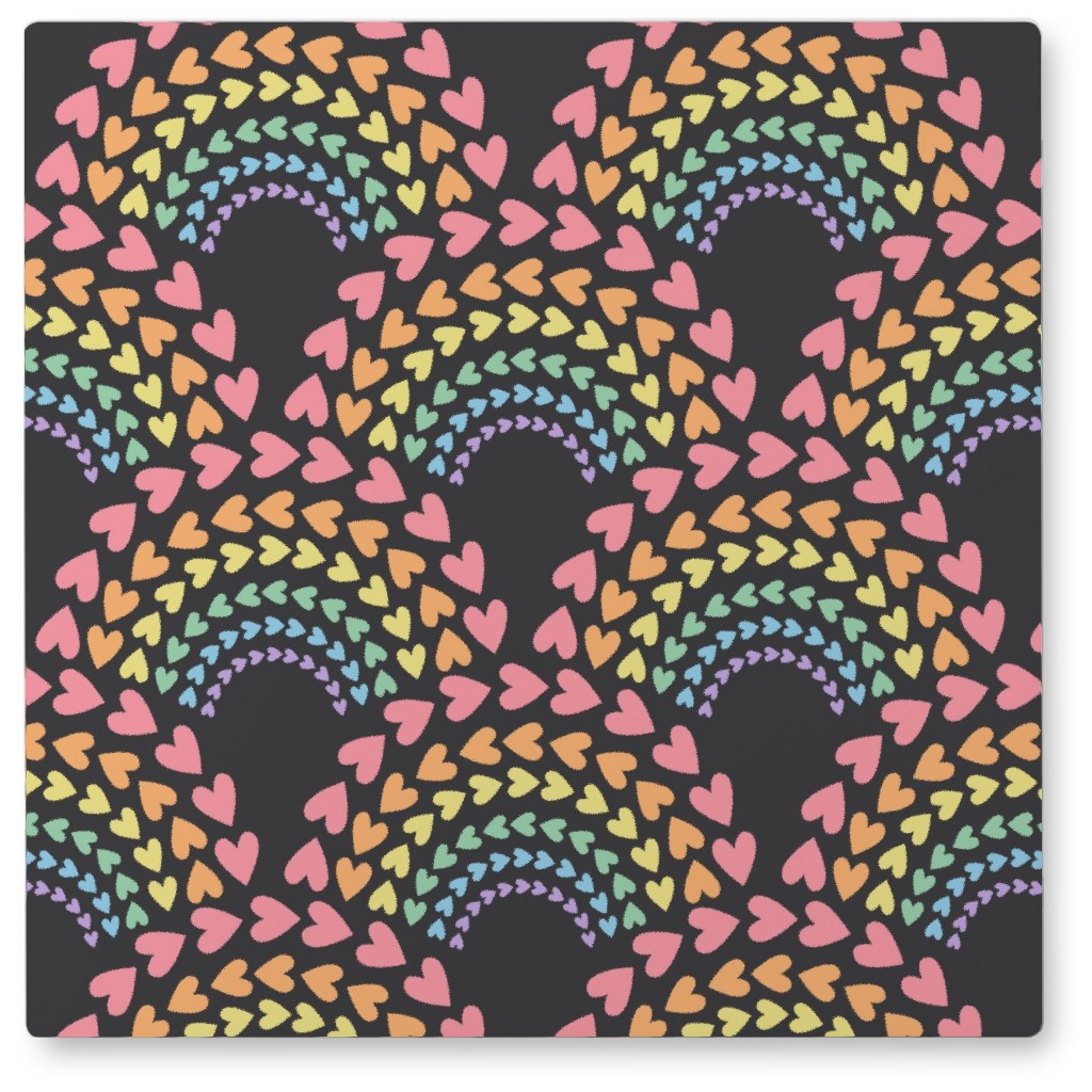 Rainbow Love Photo Tile, Metal, 8x8, Multicolor, Dark Gray