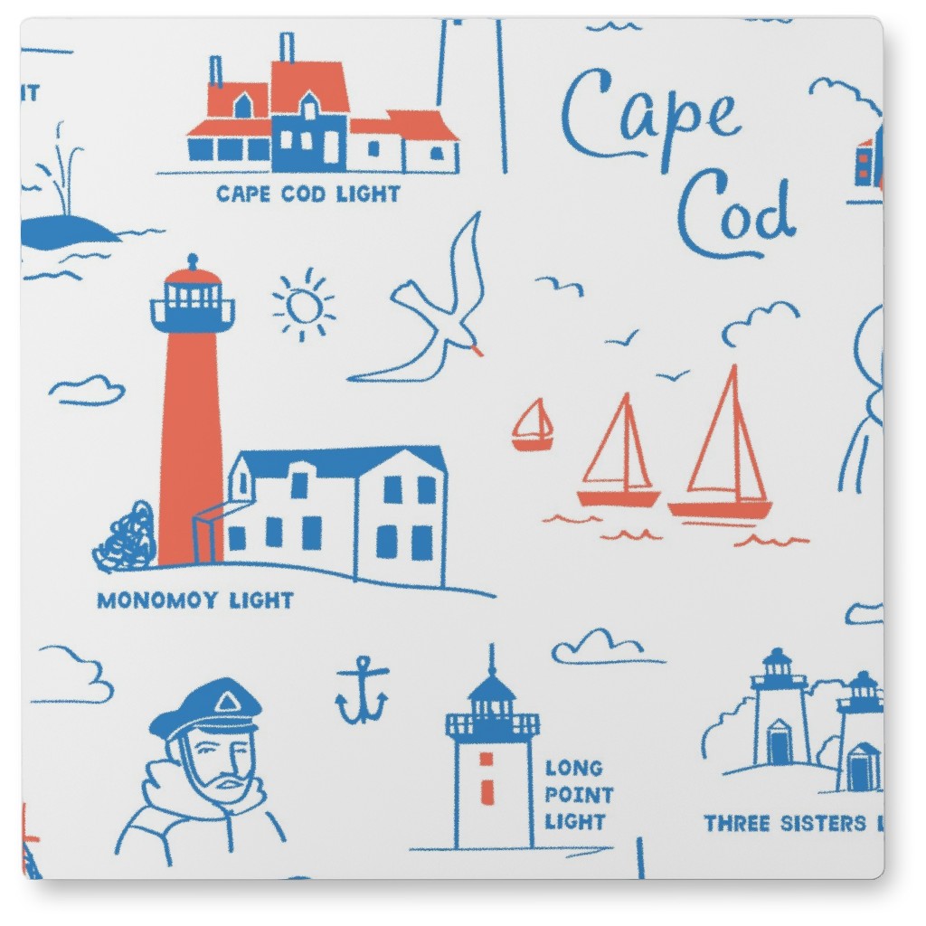 Cape Cod- Blue Photo Tile, Metal, 8x8, Blue, True Blue