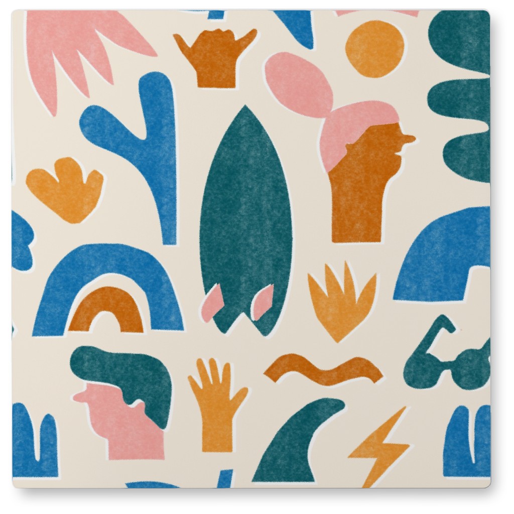 Vaya a La Playa - Multi Photo Tile, Metal, 8x8, Multicolor