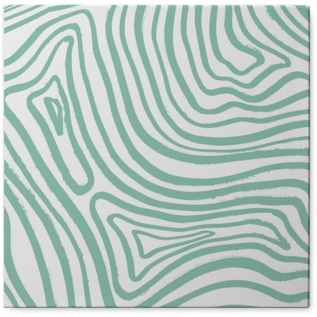 Abstract Wavy Lines - Green Photo Tile, Canvas, 8x8, Green