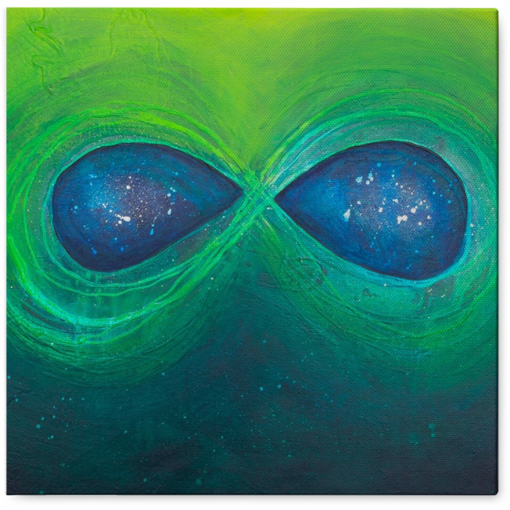 the Universe in You - Green and Blue Photo Tile, Canvas, 8x8, Green