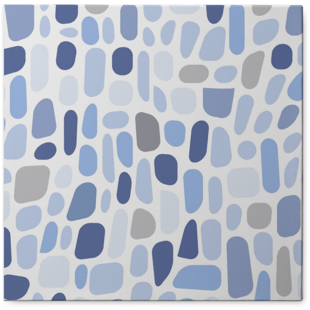 Abstract Pebbles - Blue Photo Tile, Canvas, 8x8, Blue