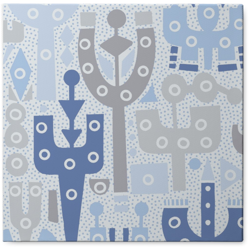 Tuning Forks - Blue and Gray Photo Tile, Canvas, 8x8, Blue