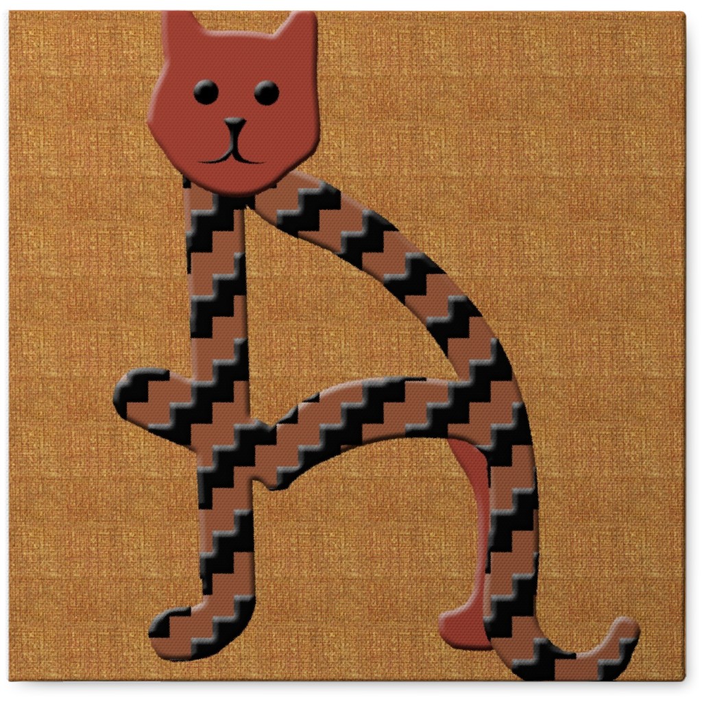 Cat Alphabet - a Photo Tile, Canvas, 8x8, Orange