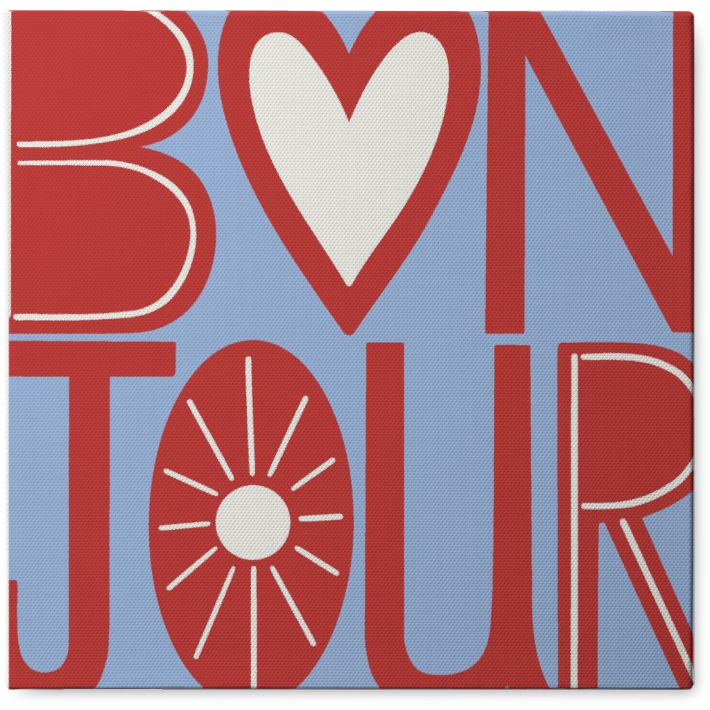 Bonjour Photo Tile, Canvas, 8x8, Blue
