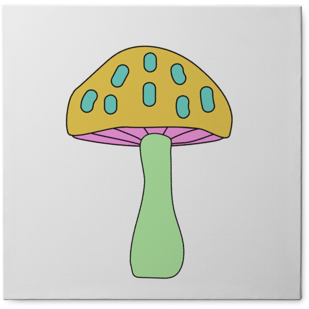 Vivid Mushroom Photo Tile, Canvas, 8x8, Multicolor