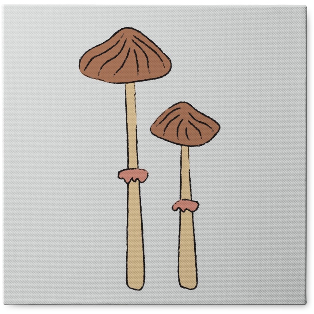 Double Mushroom Photo Tile, Canvas, 8x8, Pink