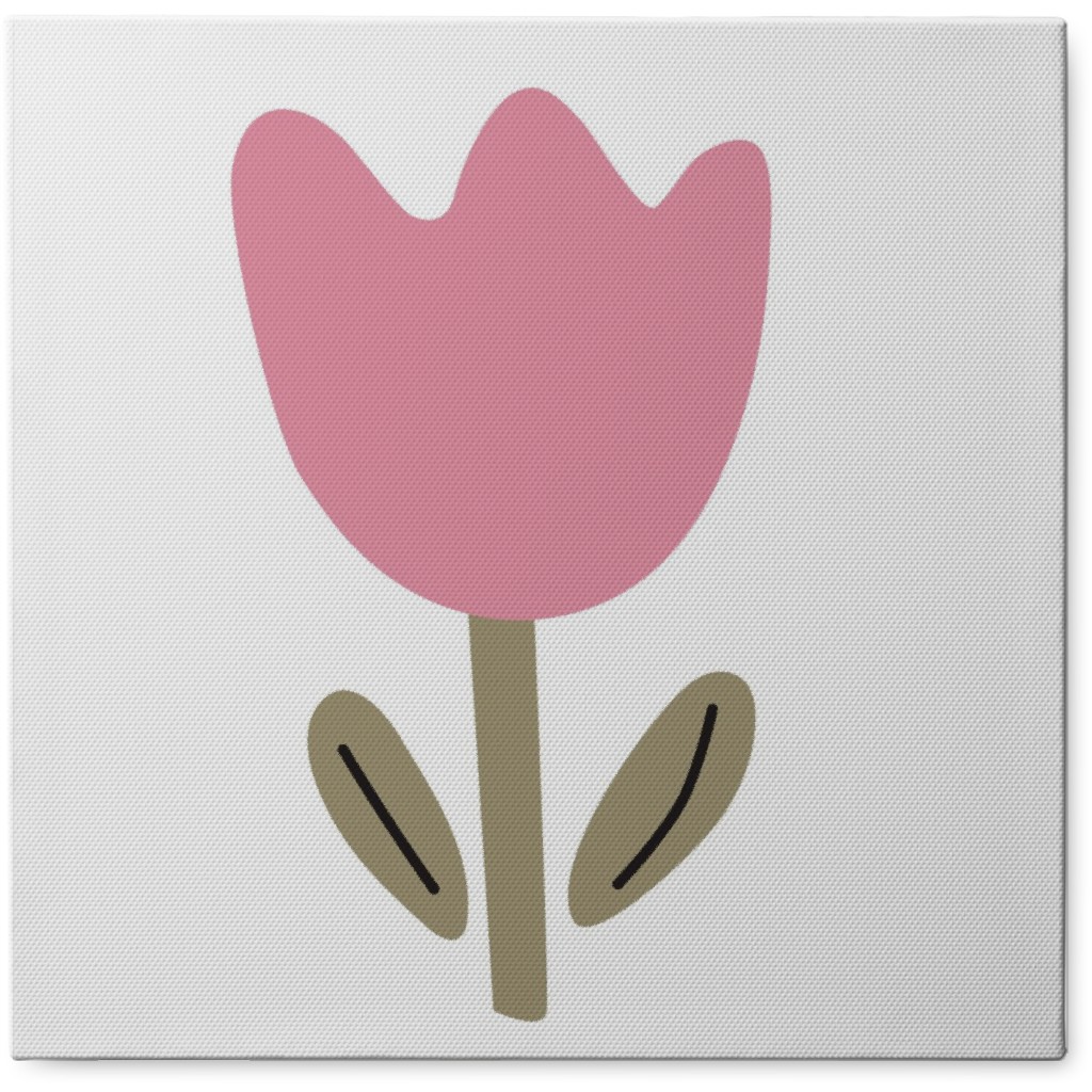 Fun Tulip Flower - Pink Photo Tile, Canvas, 8x8, Pink