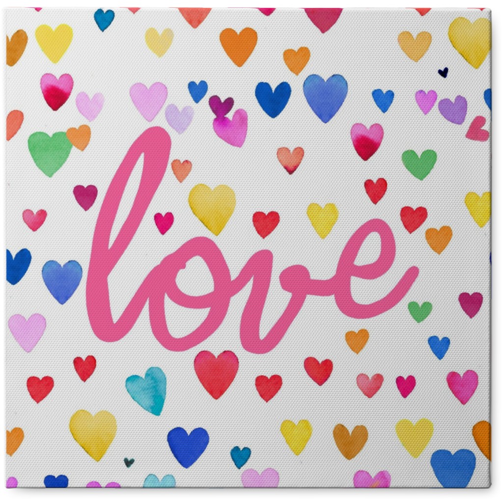 Love Hearts - Multi Photo Tile, Canvas, 8x8, Multicolor