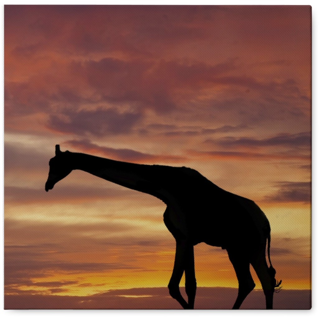 Giraffe in Saharan Sky Photo Tile, Canvas, 8x8, Multicolor