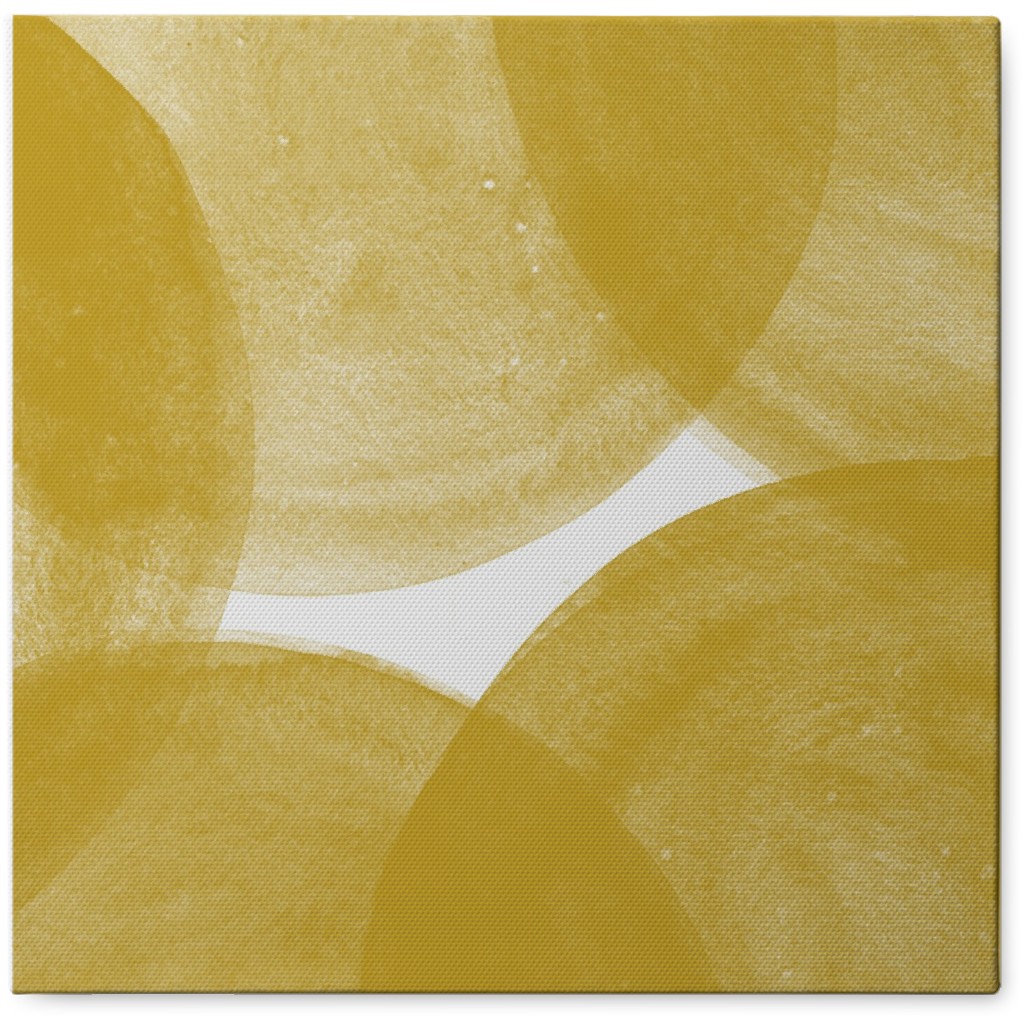 Watercolor Dots - Yellow Photo Tile, Canvas, 8x8, Yellow