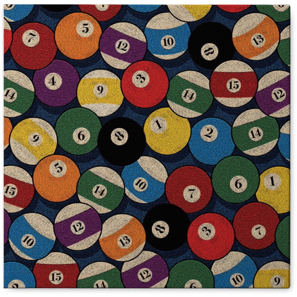 Billiard Bowls - Multi Photo Tile, Canvas, 8x8, Multicolor