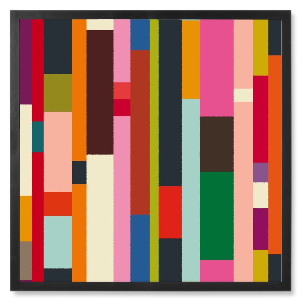 Solid Scraps - Multi Photo Tile, Black, Framed, 8x8, Multicolor