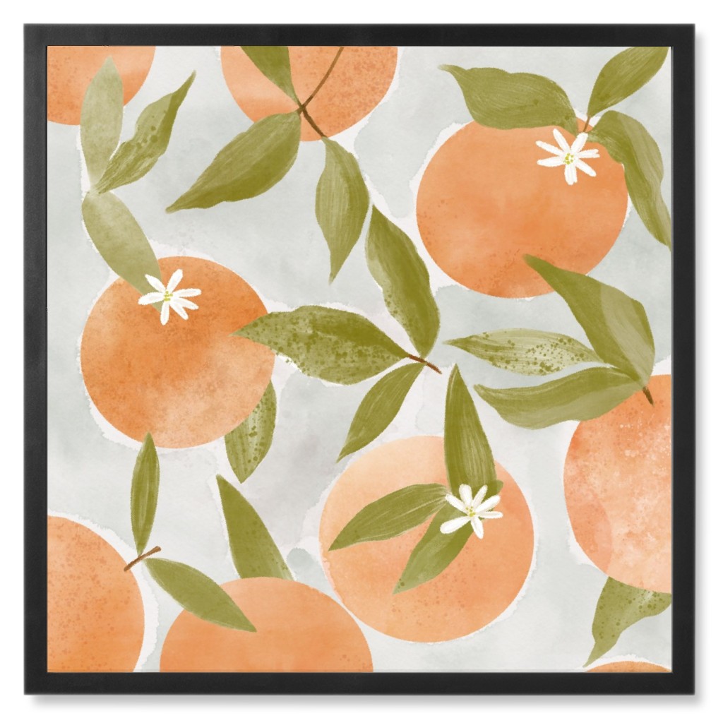 Oranges - Earth Tones Photo Tile, Black, Framed, 8x8, Orange, Orange