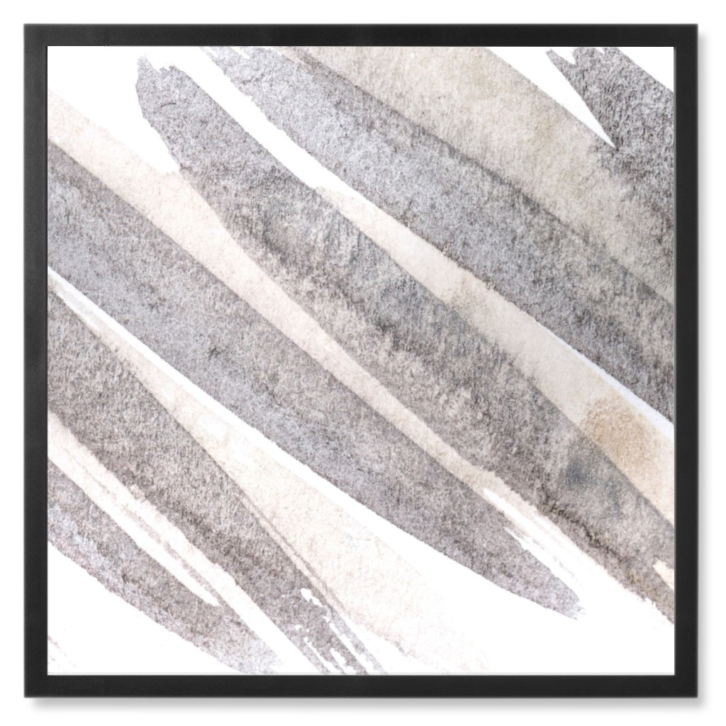 Swiped Brushstroke Photo Tile, Black, Framed, 8x8, Gray, Gray