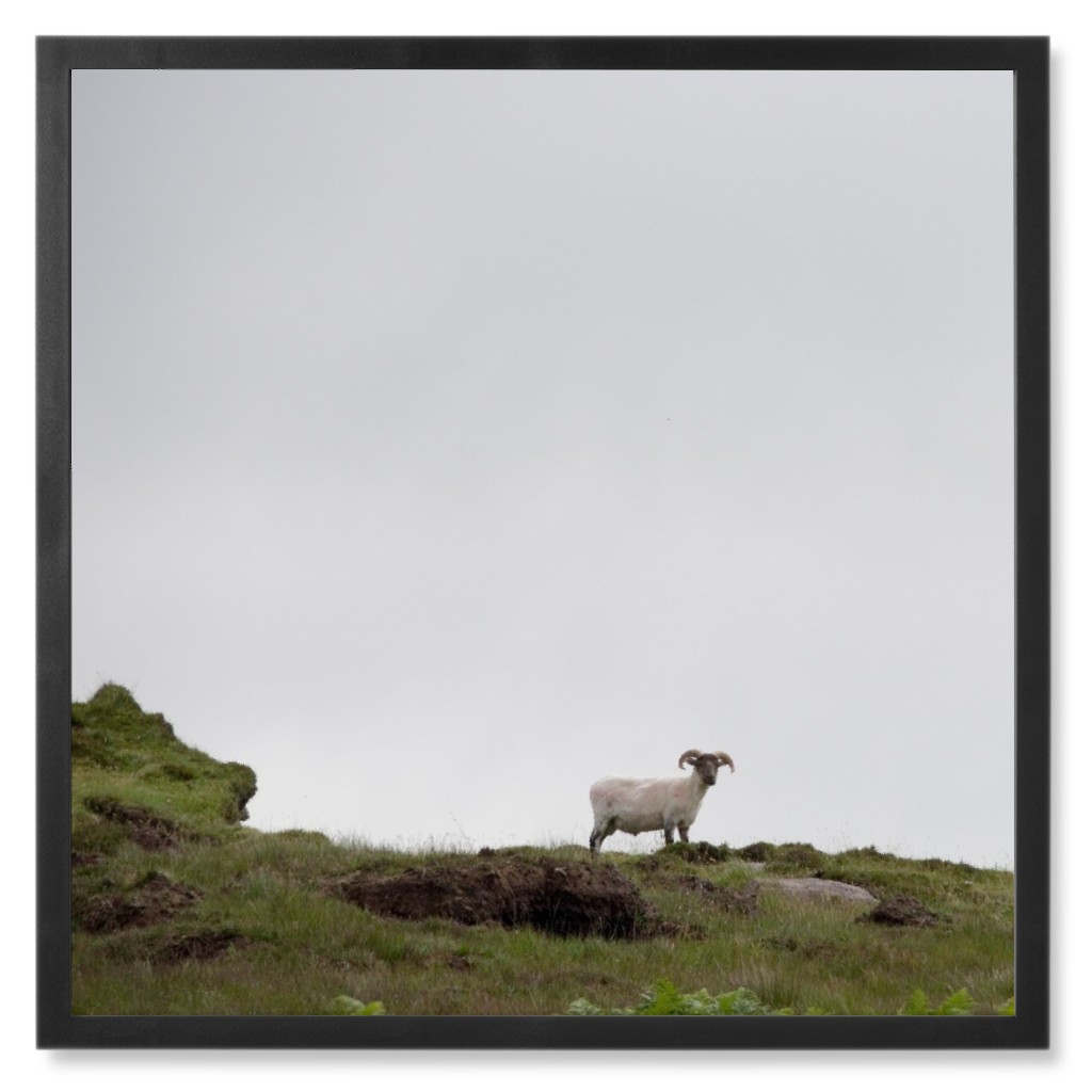 Looking Out Over the Pass Photo Tile, Black, Framed, 8x8, Gray, Gray