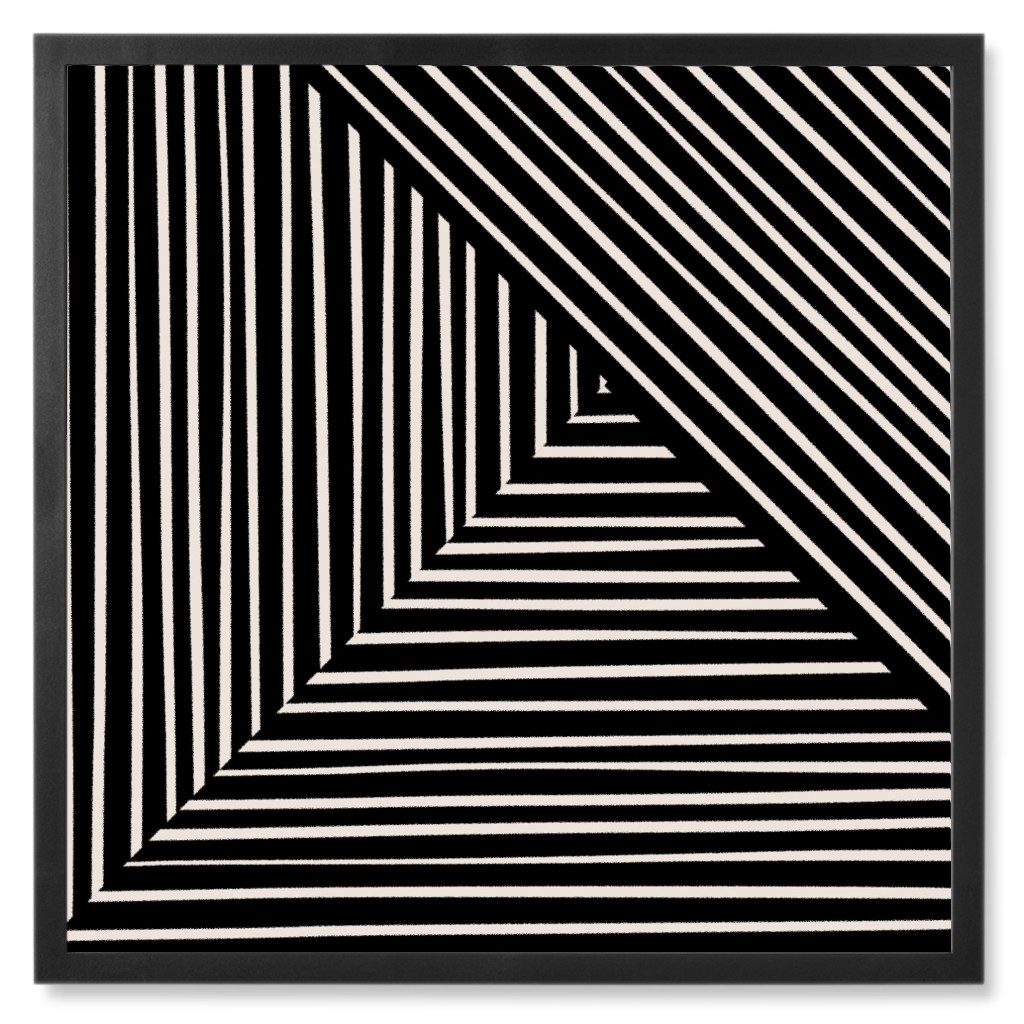 Angles and Lines Photo Tile, Black, Framed, 8x8, Gray