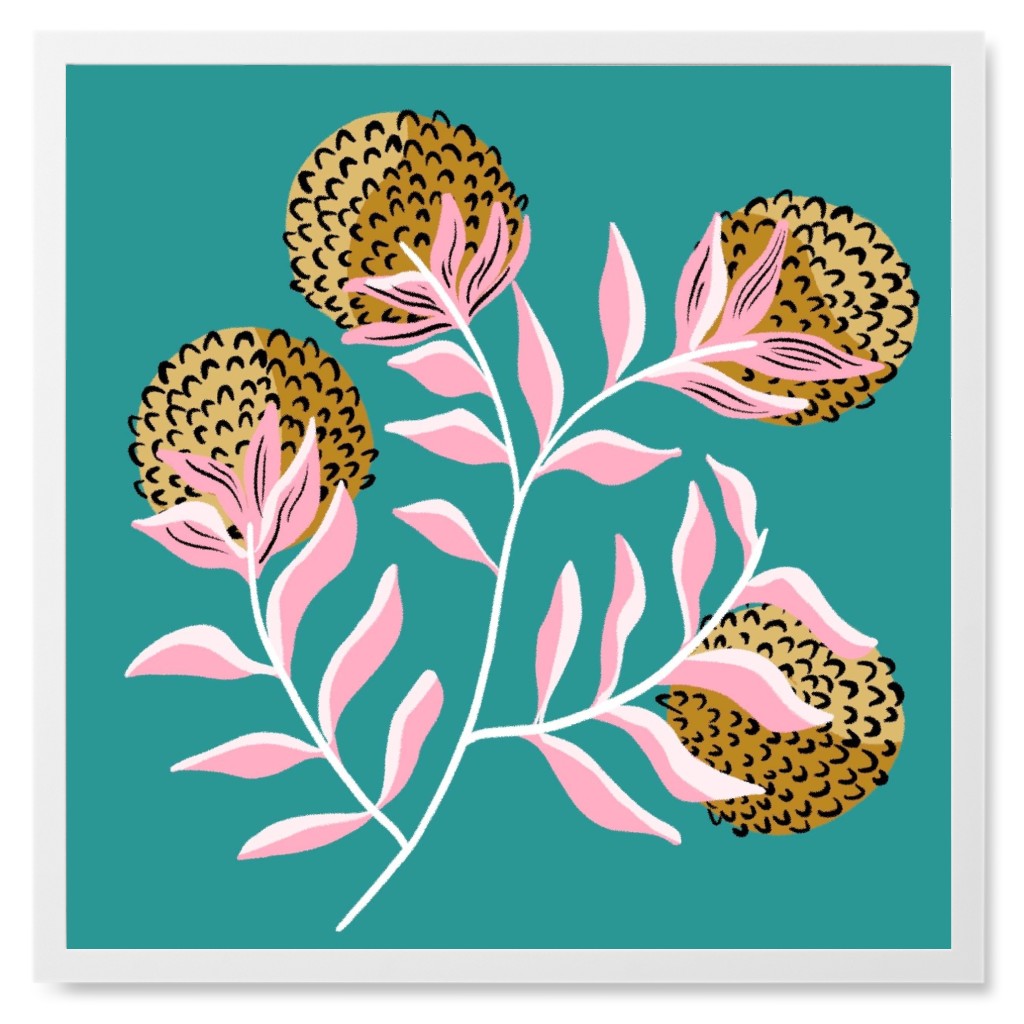 Taranormal Floral - Multi Photo Tile, White, Framed, 8x8, Multicolor