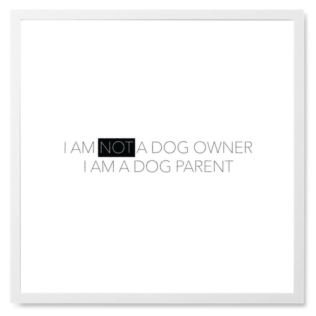 Dog Parent Photo Tile, White, Framed, 8x8, White, White