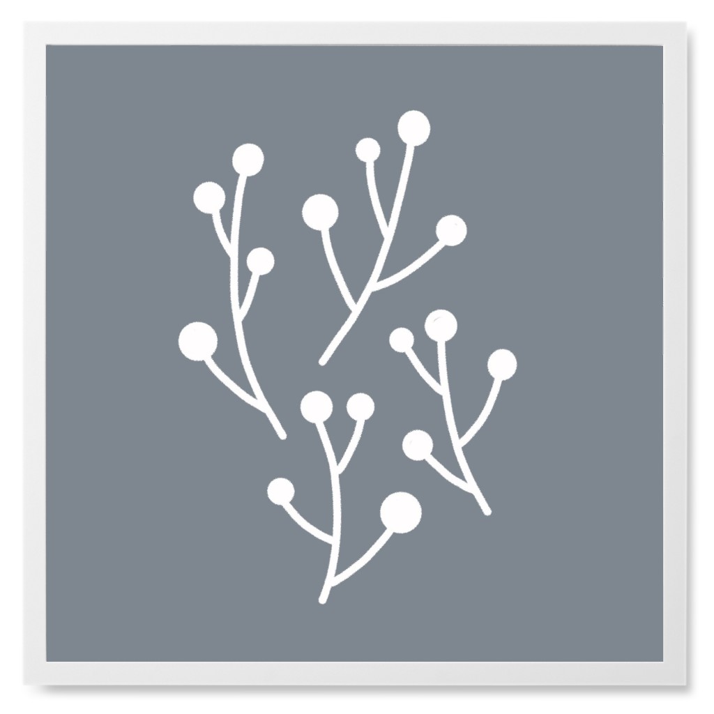 Bubble Sticks - Gray Photo Tile, White, Framed, 8x8, Gray