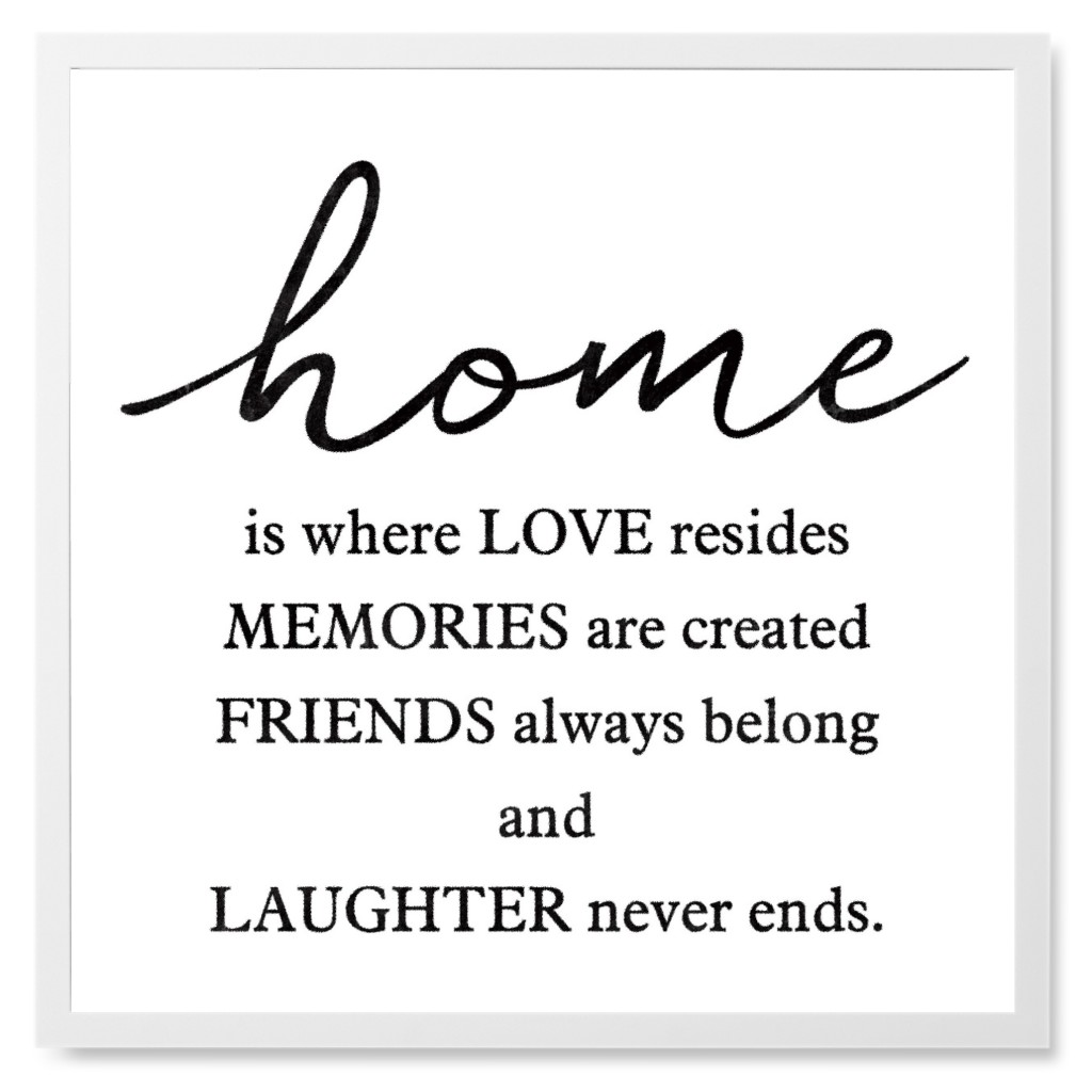 Home Is Where Love Reside Photo Tile, White, Framed, 8x8, White