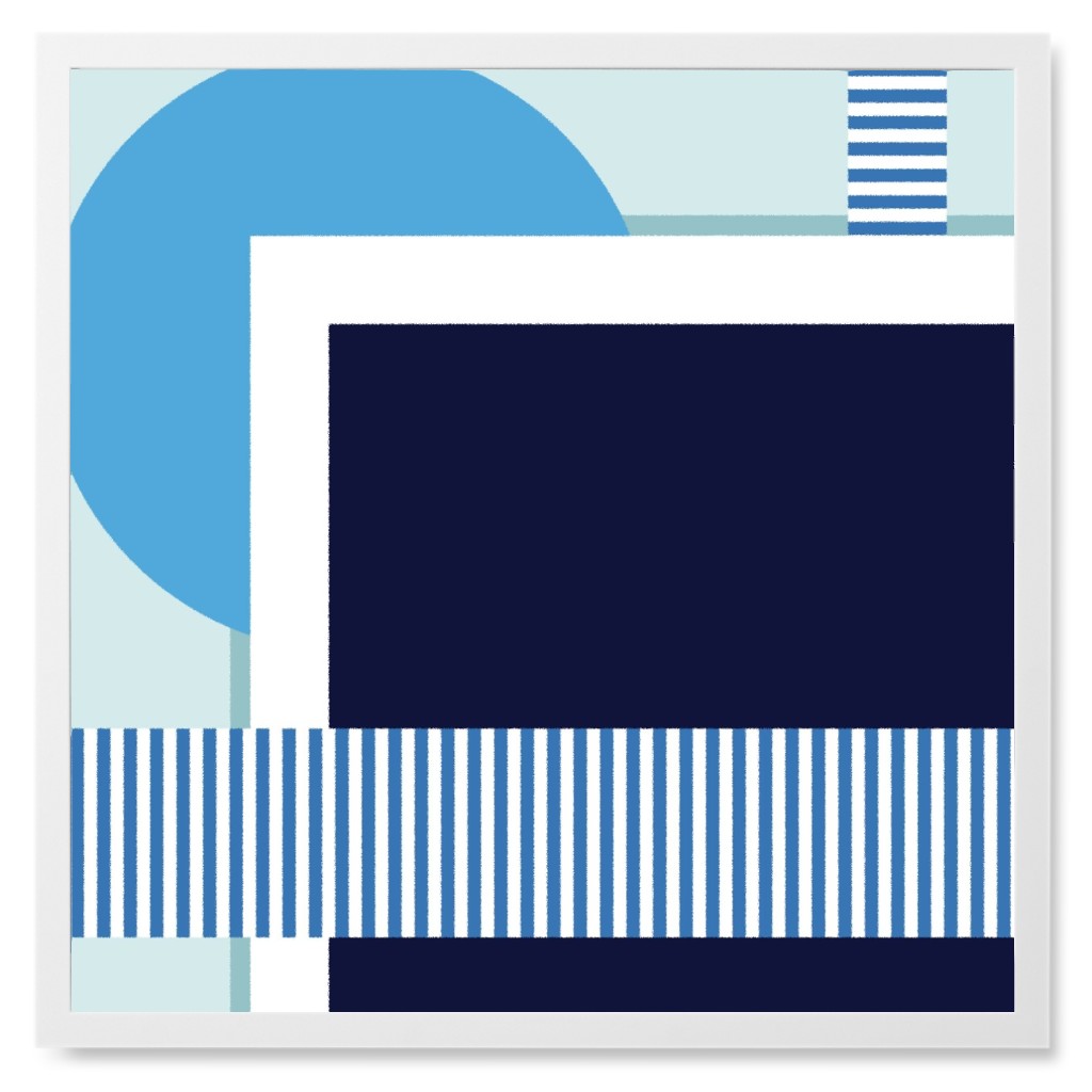 Tidal Pool - Shades of Blue Photo Tile, White, Framed, 8x8, Blue, True Blue