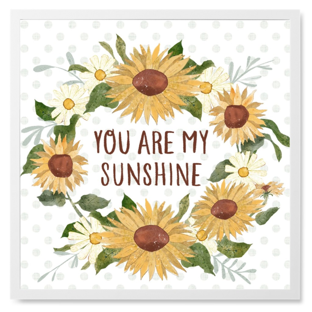 You Are My Sunshine - Yellow Photo Tile, White, Framed, 8x8, Yellow, Classic Yellow