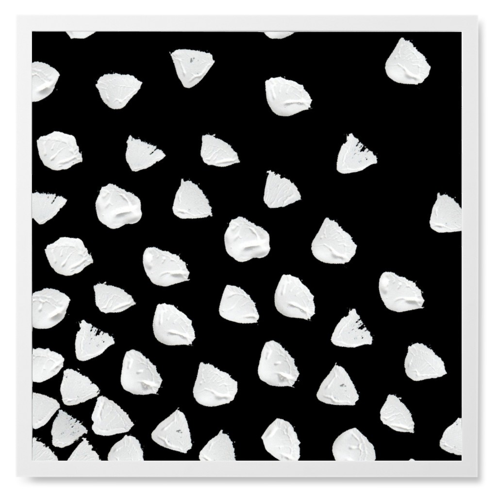 Paint Splotches Photo Tile, White, Framed, 8x8, Black, Black