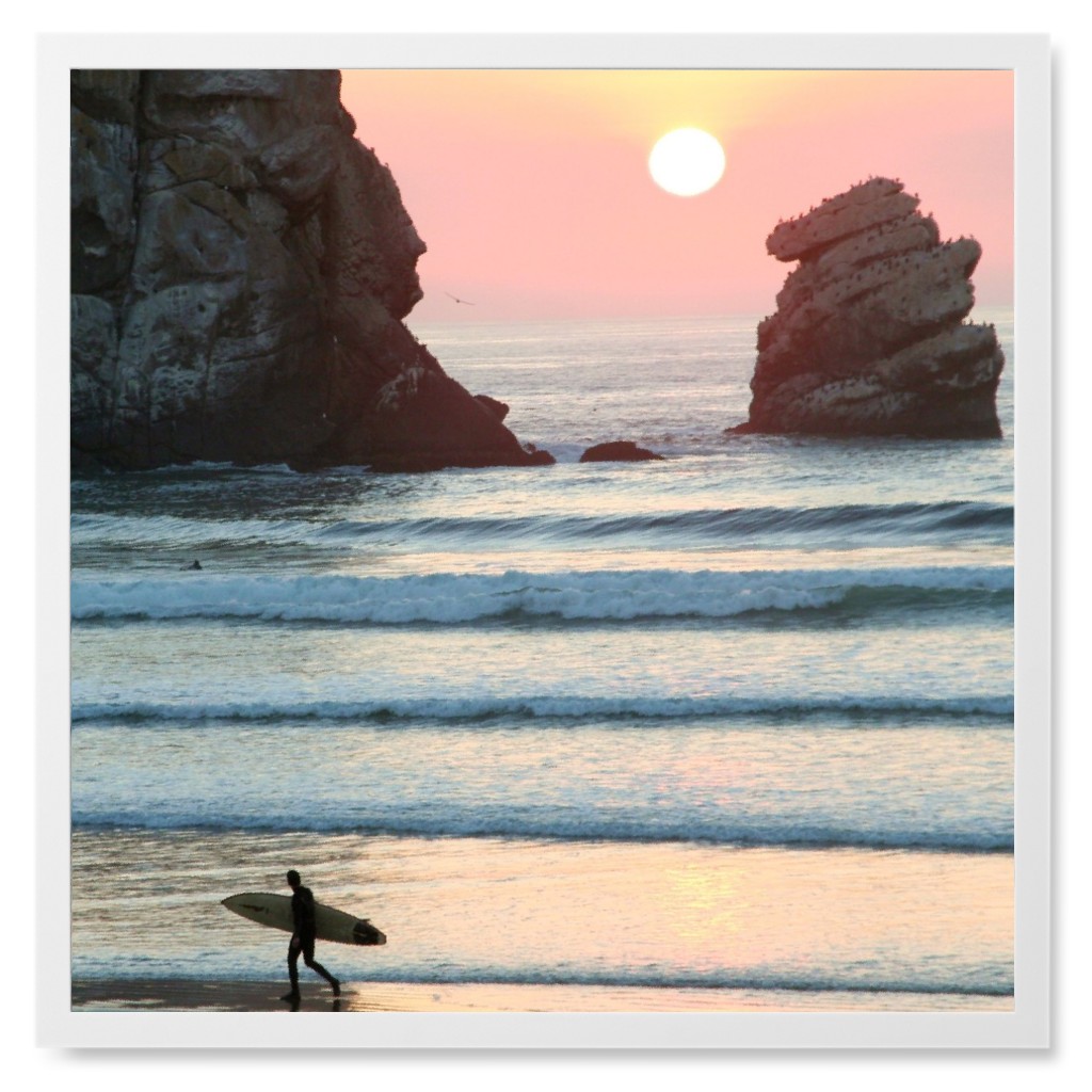 Surfs Up Duo Photo Tile, White, Framed, 8x8, Multicolor