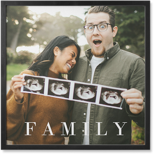 Absolute Family Photo Tile, Black, Framed, 8x8, White, white