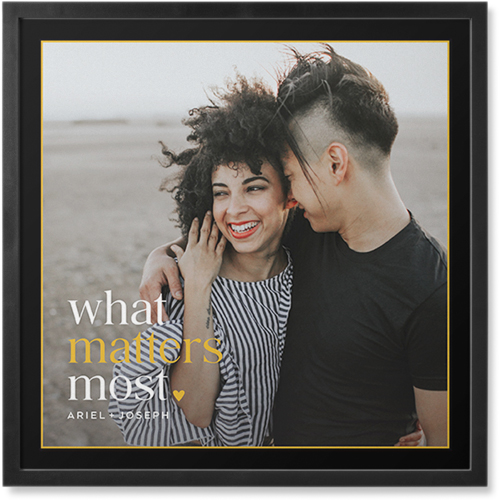 What Matters Most Photo Tile, Black, Framed, 8x8, Black