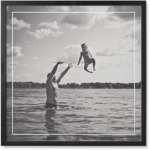 Frame Afloat Photo Tile, Black, Framed, 8x8, White, white