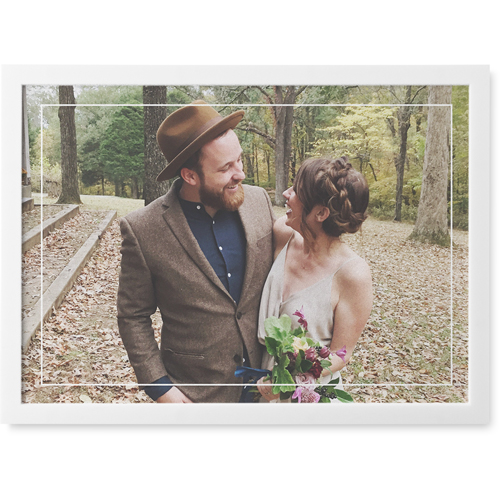 Floating Frame Photo Tile, White, Framed, 5x7, White, white