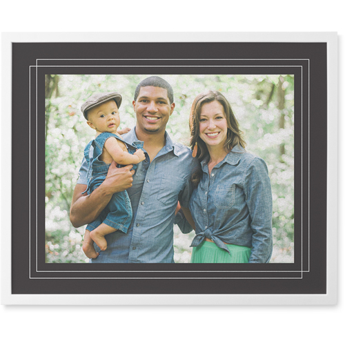 Forever Framed Photo Tile, White, Framed, 8x10, Gray, charcoal