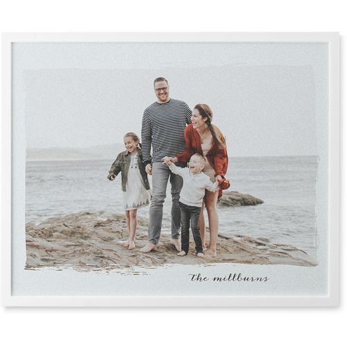Airy Border Photo Tile, White, Framed, 8x10, Gray, air
