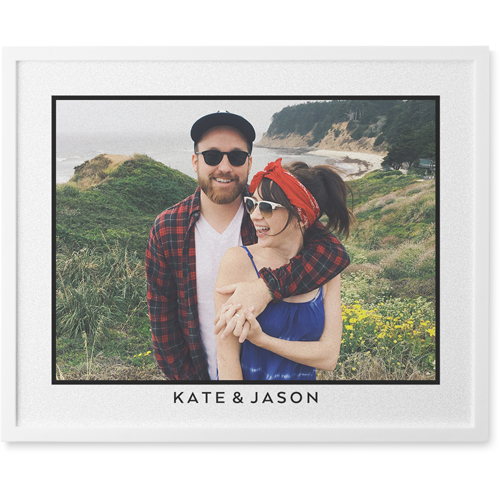 Framed Memento Photo Tile, White, Framed, 8x10, White
