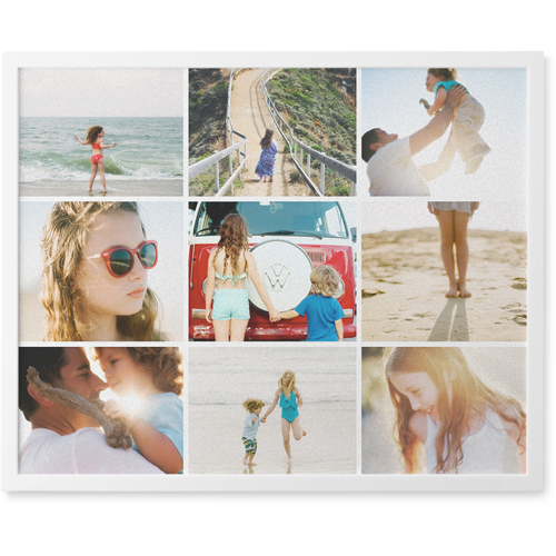 Nine Squared Photo Tile, White, Framed, 8x10, Multicolor
