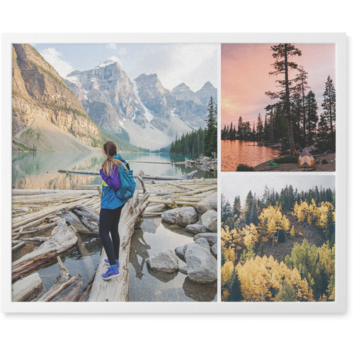 Three Piece Photo Tile, White, Framed, 8x10, Multicolor