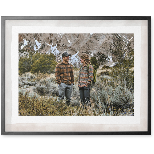 Washed Border Photo Tile, Black, Framed, 11x14, Gray, gray