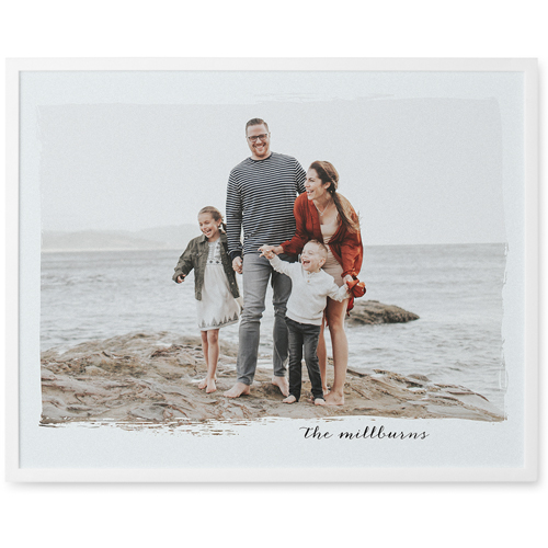 Airy Border Photo Tile, White, Framed, 11x14, Gray