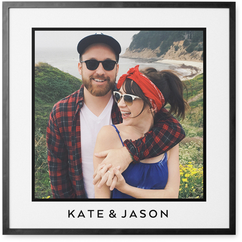 Framed Memento Photo Tile, Black, Framed, 12x12, White