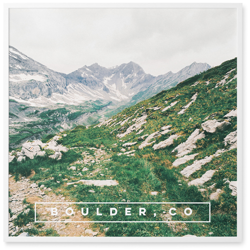 On the Go Photo Tile, White, Framed, 12x12, White