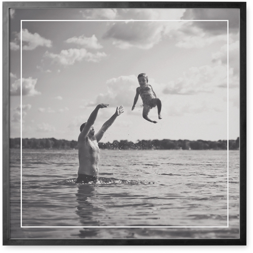 Frame Afloat Photo Tile, Black, Framed, 12x12, White, white