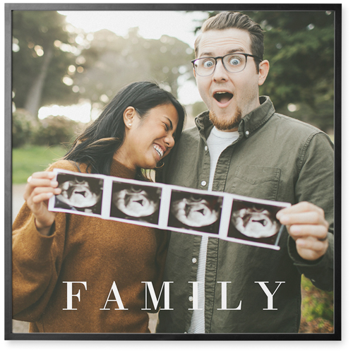 Absolute Family Photo Tile, Black, Framed, 16x16, White, white